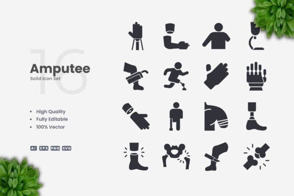 Amputee Solid Icons: Essential Graphics for Modern Publishing
