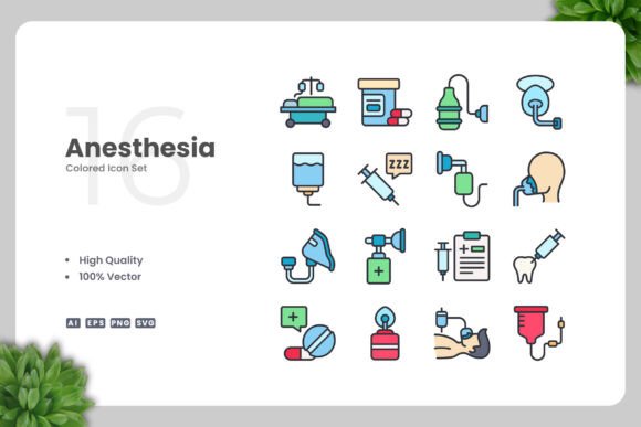 Anesthesia Color Icons - Modern Graphics for Creative Projects