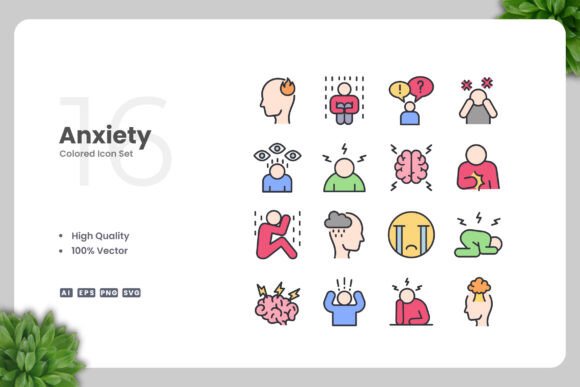 Anxiety Color Icons – Clean Graphics for Modern Web Design
