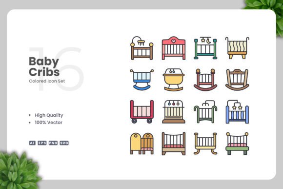 Baby Cribs Color Icons Review