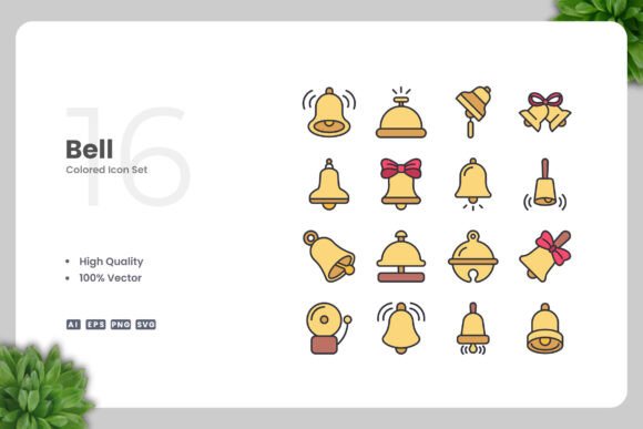 Bell Color Icons Graphics for Digital and Print Use