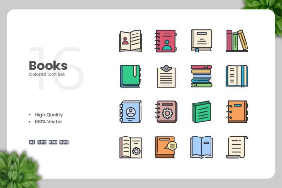 Book Color Icons for Small Business Branding