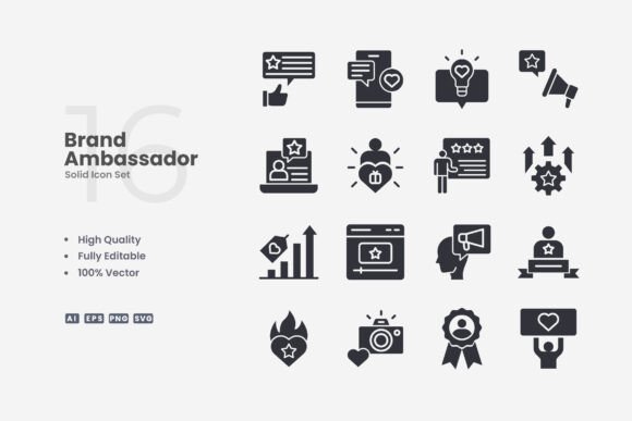Brand Ambassador Solid Icons Graphics for Handmade Creators