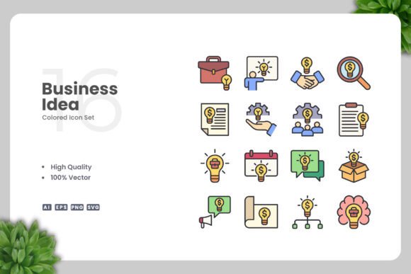 Business Idea Color Icons - Perfect for Handmade Projects