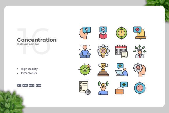 Concentration Color Icons for Handmade Projects