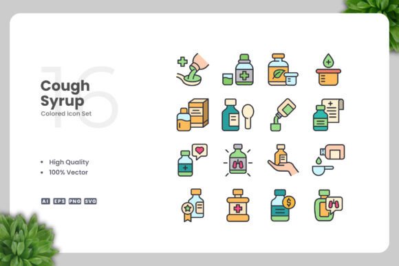 Cough Syrup Color Icons Review