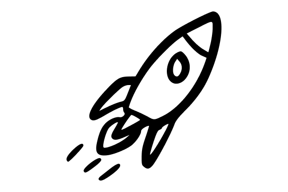 Cute Rocket Doodle Illustration for Graphic Design Projects