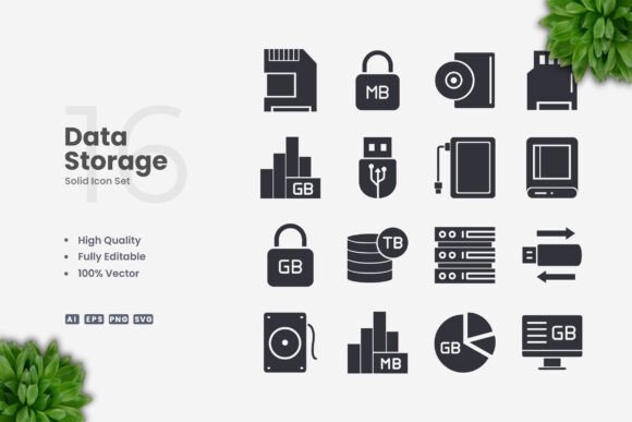 Data Storage Solid Icons Review