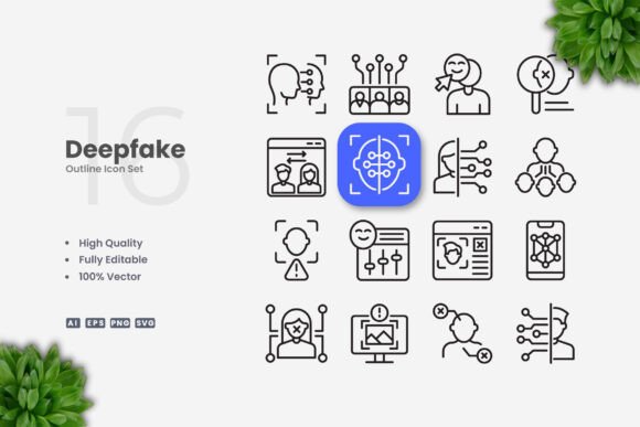 Deepfake Icons Graphics for Handmade Creators