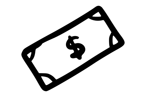 Dollar Money Line Illustration for Handmade Projects