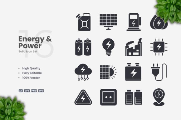 Energy and Power Solid Icons Review