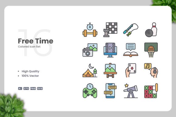 Free Time Color Icons: A Versatile Graphic Asset for Design Projects