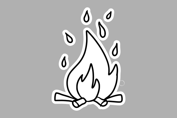 Hand-Drawn Campfire Graphics for Crafting and Design