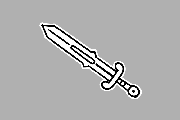 Hand-Drawn Royal Sword: A Graphic Design Asset for Editorial and Web Use