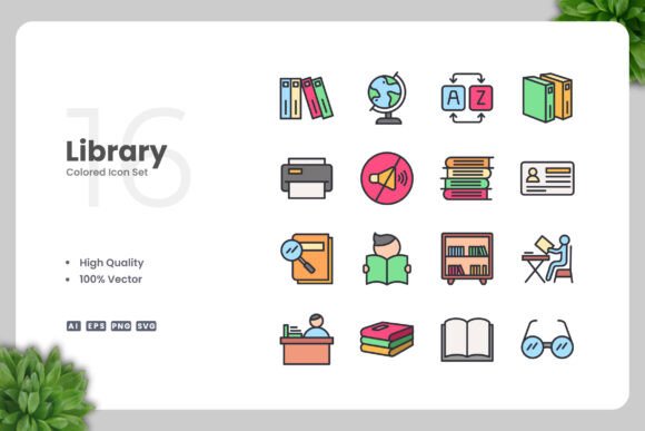 Library Color Icons: A Modern Graphic Asset for Clean Visual Design