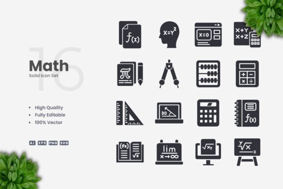 Math Solid Icons Review for Embroidery Projects