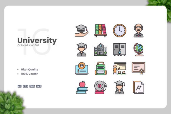 University Color Icons: A Versatile Graphic Design Asset for Local Brands