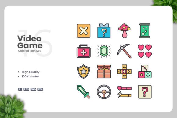 Video Game Color Icons for Handmade Creations