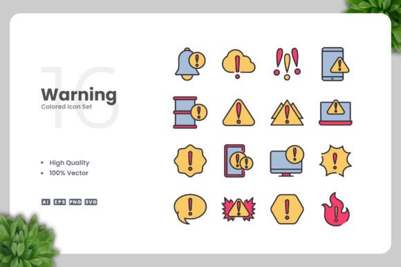Warning Color Icons: A Versatile Graphic Asset for Branding